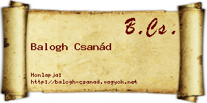 Balogh Csanád névjegykártya